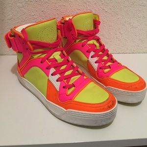 Gucci neon leather sneakers